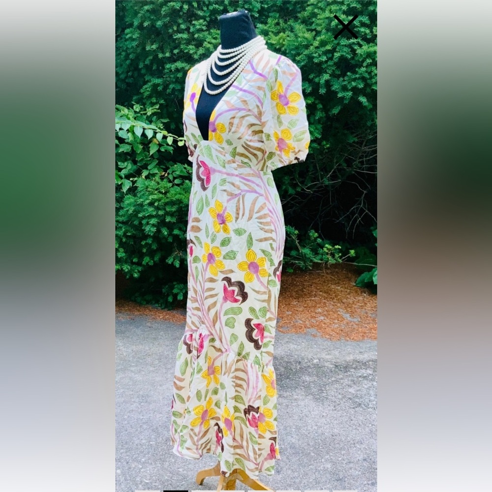 RHODE Ester Floral Plung V-Neck Maxi Dress